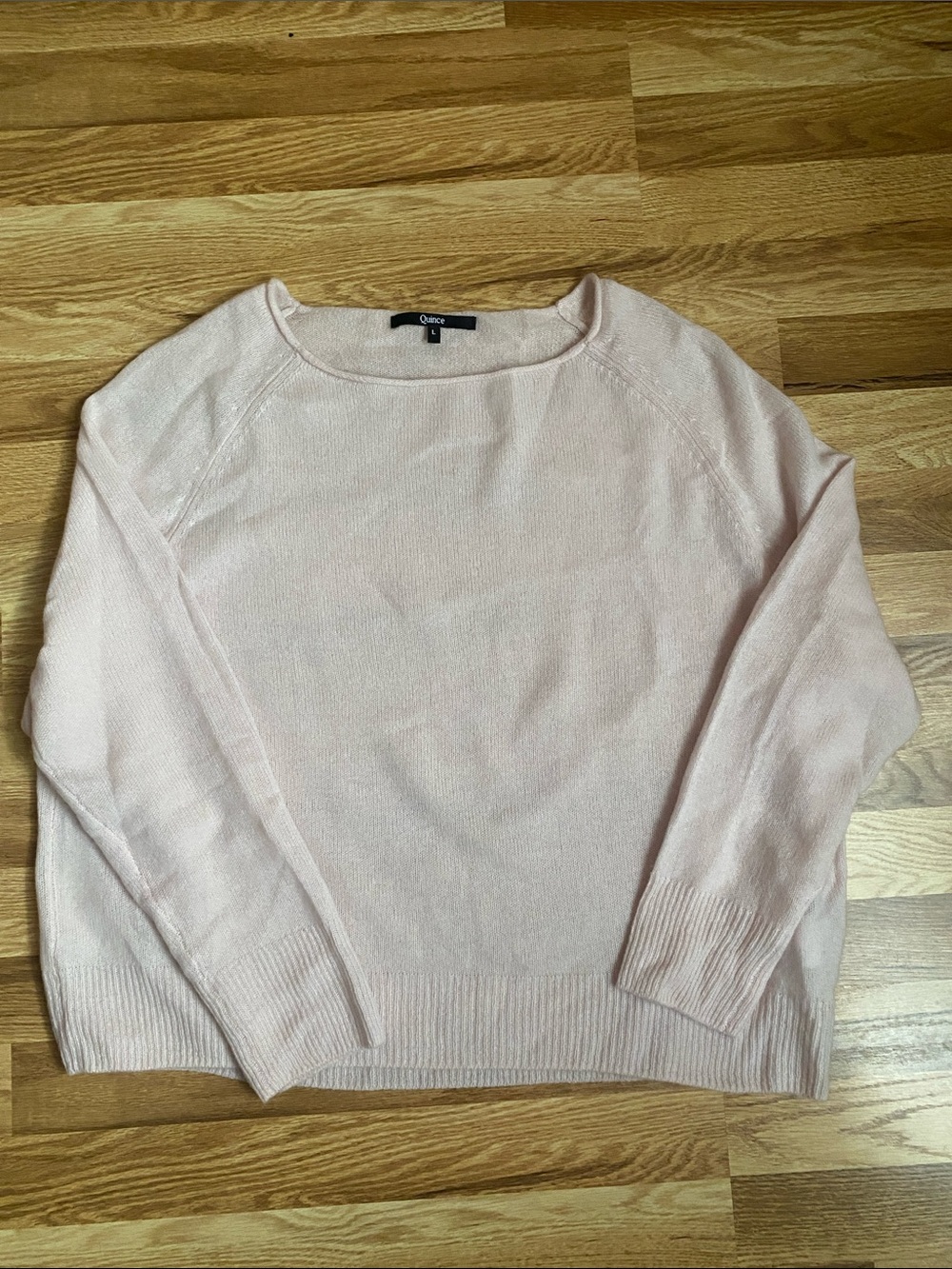 Cashmere Quince Lightweight Crewneck Sweater in Blush